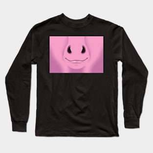 Pink Horse Face Long Sleeve T-Shirt